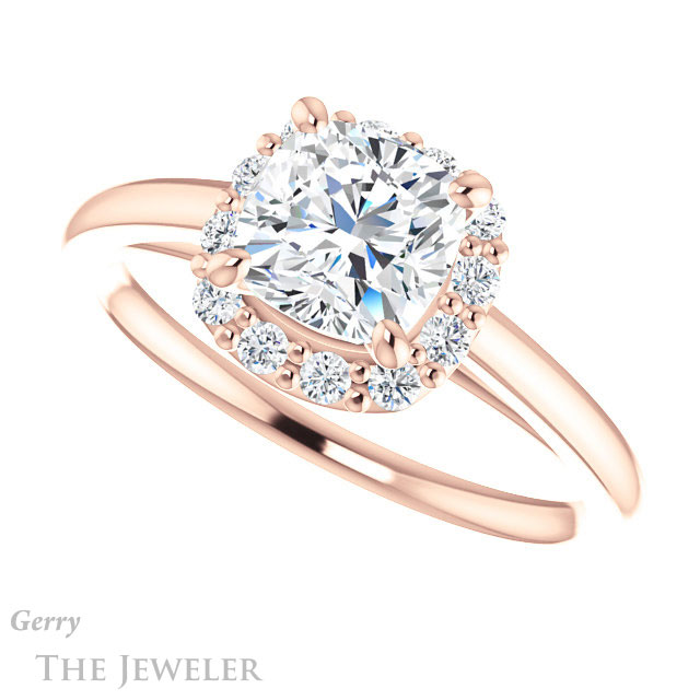 Cushion Cut Forever One Moissanite Engagement Ring #GTJ1151-cushion-fo-r 5 Cushion Cut Forever One Moissanite Engagement Ring #GTJ1151-cushion-fo-r