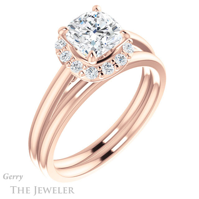 Cushion Cut Forever One Moissanite Engagement Ring #GTJ1151-cushion-fo-r 6 Cushion Cut Forever One Moissanite Engagement Ring #GTJ1151-cushion-fo-r