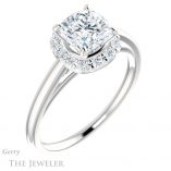 Cushion Cut Forever One Moissanite Engagement Ring #GTJ1151-cushion-fo-w 4 Cushion Cut Forever One Moissanite Engagement Ring #GTJ1151-cushion-fo-w