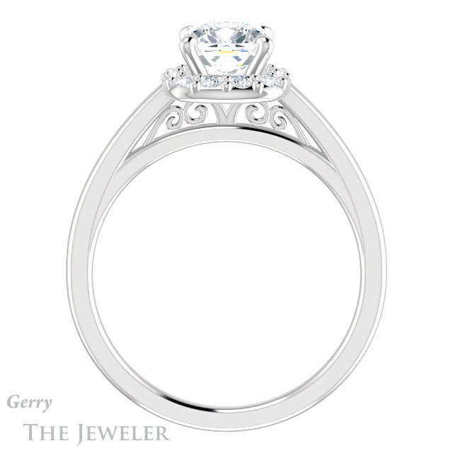 Cushion Cut Forever One Moissanite Engagement Ring #GTJ1151-cushion-fo-w