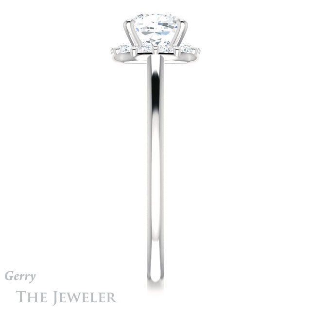 Cushion Cut Forever One Moissanite Engagement Ring #GTJ1151-cushion-fo-w 3 Cushion Cut Forever One Moissanite Engagement Ring #GTJ1151-cushion-fo-w