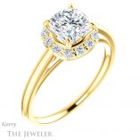 Cushion Cut Forever One Moissanite Engagement Ring #GTJ1151-cushion-fo-y 4 Cushion Cut Forever One Moissanite Engagement Ring #GTJ1151-cushion-fo-y