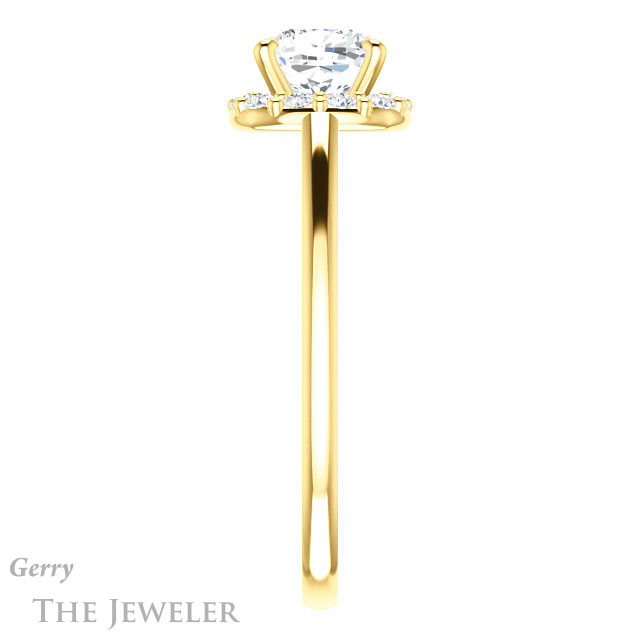 Cushion Cut Forever One Moissanite Engagement Ring #GTJ1151-cushion-fo-y 3 Cushion Cut Forever One Moissanite Engagement Ring #GTJ1151-cushion-fo-y