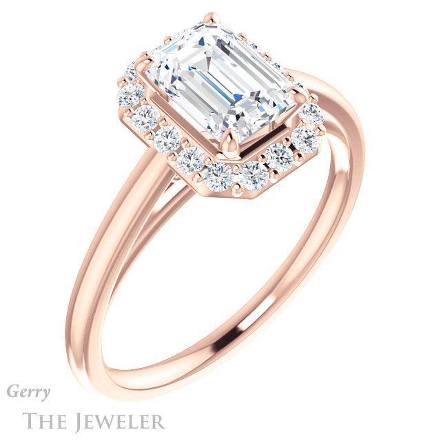 Emerald Cut Forever Brilliant Moissanite Engagement Ring #GTJ1151-emerald-fb-r