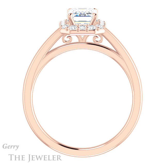 Emerald Cut Forever Brilliant Moissanite Engagement Ring #GTJ1151-emerald-fb-r