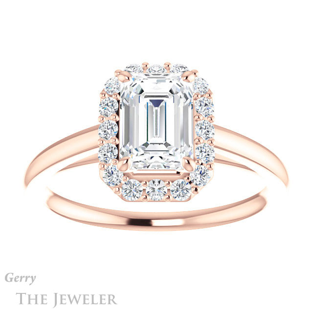 Emerald Cut Forever Brilliant Moissanite Engagement Ring #GTJ1151-emerald-fb-r