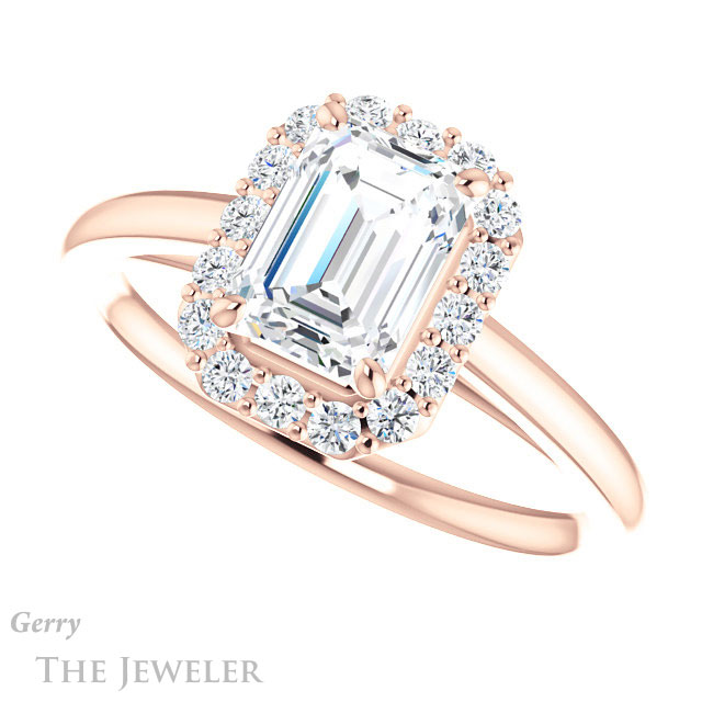 Emerald Cut Forever Brilliant Moissanite Engagement Ring #GTJ1151-emerald-fb-r