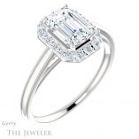 Emerald Cut Forever One Moissanite Engagement Ring #GTJ1151-emerald-fb-w 4 Emerald Cut Forever Brilliant Moissanite Engagement Ring #GTJ1151-emerald-fb-w