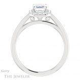 Emerald Cut Forever One Moissanite Engagement Ring #GTJ1151-emerald-fb-w 2 Emerald Cut Forever Brilliant Moissanite Engagement Ring #GTJ1151-emerald-fb-w