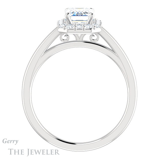 Emerald Cut Forever Brilliant Moissanite Engagement Ring #GTJ1151-emerald-fb-w