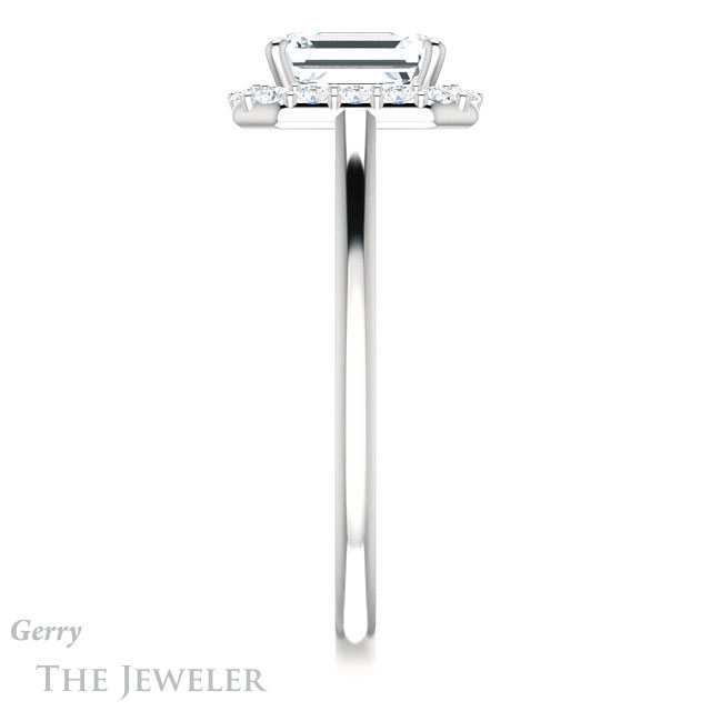 Emerald Cut Forever One Moissanite Engagement Ring #GTJ1151-emerald-fb-w 3 Emerald Cut Forever Brilliant Moissanite Engagement Ring #GTJ1151-emerald-fb-w