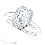 Emerald Cut Forever One Moissanite Engagement Ring #GTJ1151-emerald-fb-w 5 Emerald Cut Forever Brilliant Moissanite Engagement Ring #GTJ1151-emerald-fb-w