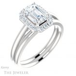 Emerald Cut Forever One Moissanite Engagement Ring #GTJ1151-emerald-fb-w 6 Emerald Cut Forever Brilliant Moissanite Engagement Ring #GTJ1151-emerald-fb-w