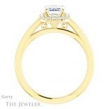Emerald Cut Forever One Moissanite Engagement Ring #GTJ1151-emerald-fb-y 2 Emerald Cut Forever Brilliant Moissanite Engagement Ring #GTJ1151-emerald-fb-y