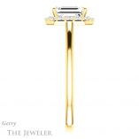 Emerald Cut Forever One Moissanite Engagement Ring #GTJ1151-emerald-fb-y 3 Emerald Cut Forever Brilliant Moissanite Engagement Ring #GTJ1151-emerald-fb-y