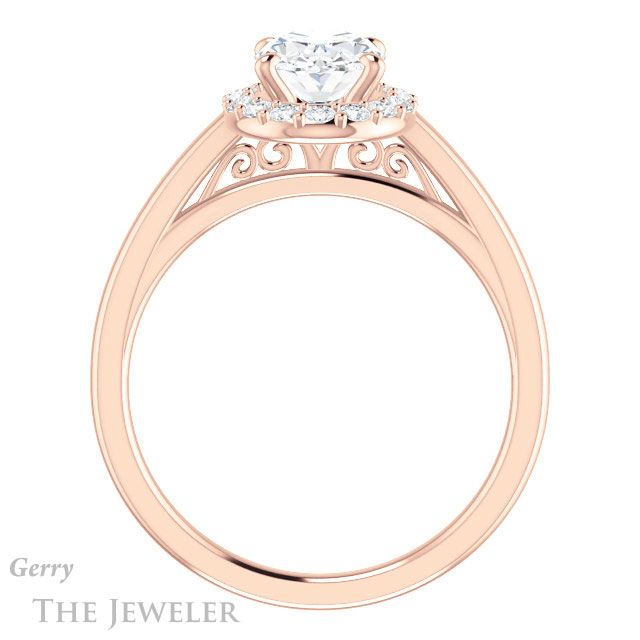 Oval Shaped Forever One Moissanite Engagement Ring #GTJ1151-oval-fo-r