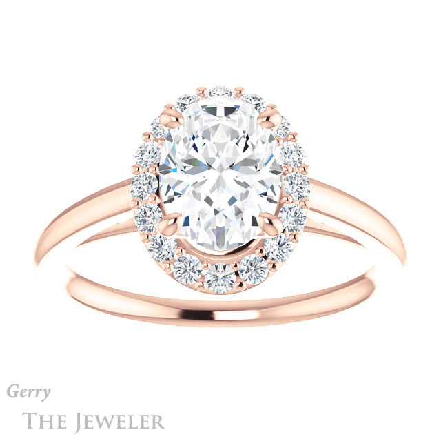 Oval Shaped Forever One Moissanite Engagement Ring #GTJ1151-oval-fo-r