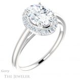 Oval Shaped Forever One Moissanite Engagement Ring #GTJ1151-oval-fo-w 4 Oval Shaped Forever One Moissanite Engagement Ring #GTJ1151-oval-fo-w