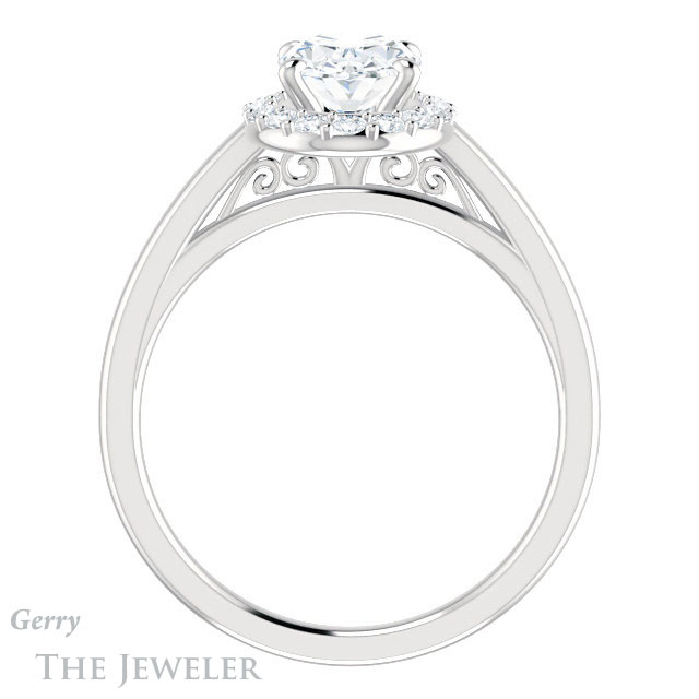 Oval Shaped Forever One Moissanite Engagement Ring #GTJ1151-oval-fo-w 2 Oval Shaped Forever One Moissanite Engagement Ring #GTJ1151-oval-fo-w