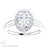 Oval Shaped Forever One Moissanite Engagement Ring #GTJ1151-oval-fo-w 1 Oval Shaped Forever One Moissanite Engagement Ring #GTJ1151-oval-fo-w