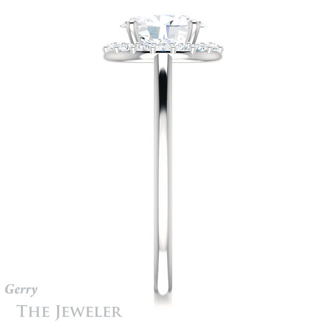 Oval Shaped Forever One Moissanite Engagement Ring #GTJ1151-oval-fo-w 3 Oval Shaped Forever One Moissanite Engagement Ring #GTJ1151-oval-fo-w