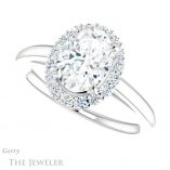 Oval Shaped Forever One Moissanite Engagement Ring #GTJ1151-oval-fo-w 5 Oval Shaped Forever One Moissanite Engagement Ring #GTJ1151-oval-fo-w