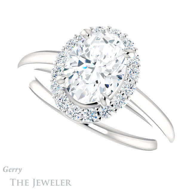 Oval Shaped Forever One Moissanite Engagement Ring #GTJ1151-oval-fo-w 5 Oval Shaped Forever One Moissanite Engagement Ring #GTJ1151-oval-fo-w