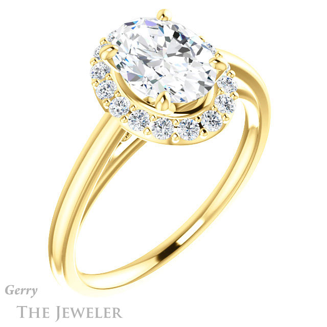 Oval Shaped Forever One Moissanite Engagement Ring #GTJ1151-oval-fo-y 4 Oval Shaped Forever One Moissanite Engagement Ring #GTJ1151-oval-fo-y