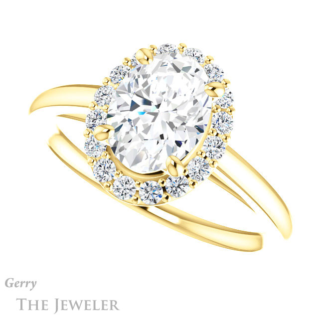 Oval Shaped Forever One Moissanite Engagement Ring #GTJ1151-oval-fo-y 5 Oval Shaped Forever One Moissanite Engagement Ring #GTJ1151-oval-fo-y