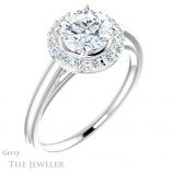 Round Cut Forever One Moissanite Engagement Ring #GTJ1151-round-fo-w 4 Round Cut Forever One Moissanite Engagement Ring #GTJ1151-round-fo-w