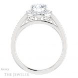 Round Cut Forever One Moissanite Engagement Ring #GTJ1151-round-fo-w 2 Round Cut Forever One Moissanite Engagement Ring #GTJ1151-round-fo-w