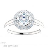 Round Cut Forever One Moissanite Engagement Ring #GTJ1151-round-fo-w 1 Round Cut Forever One Moissanite Engagement Ring #GTJ1151-round-fo-w