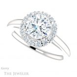 Round Cut Forever One Moissanite Engagement Ring #GTJ1151-round-fo-w 5 Round Cut Forever One Moissanite Engagement Ring #GTJ1151-round-fo-w