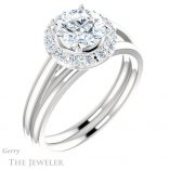 Round Cut Forever One Moissanite Engagement Ring #GTJ1151-round-fo-w 6 Round Cut Forever One Moissanite Engagement Ring #GTJ1151-round-fo-w