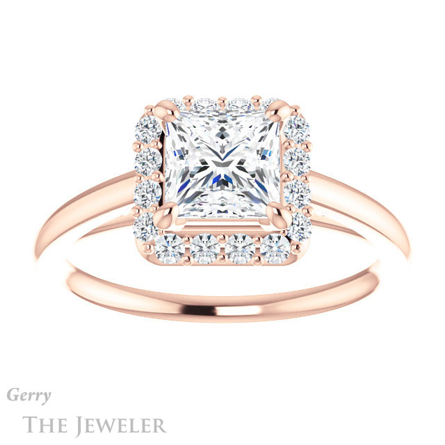 Princess Cut Forever One Moissanite Engagement Ring #GTJ1151-square-fo-r
