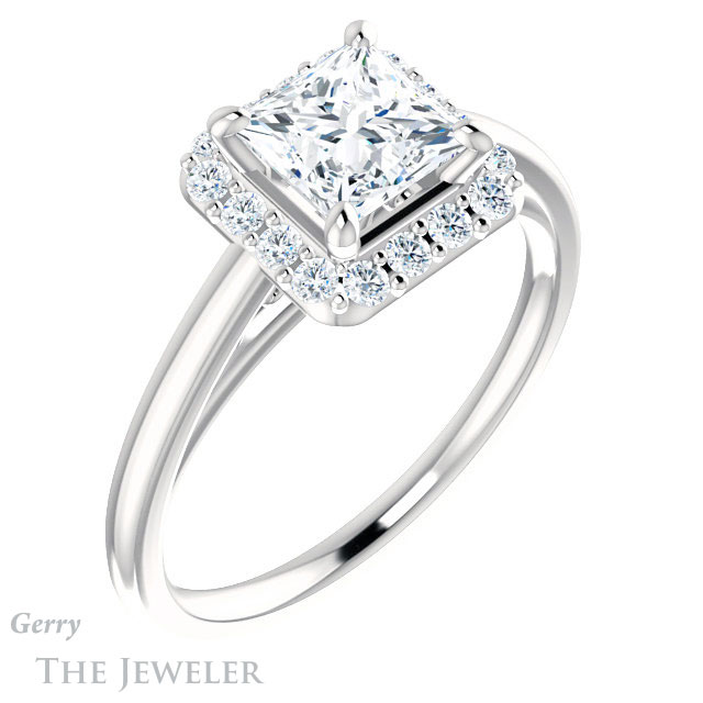 Princess Cut Forever One Moissanite Engagement Ring #GTJ1151-square-fo-w 4 Princess Cut Forever One Moissanite Engagement Ring #GTJ1151-square-fo-w