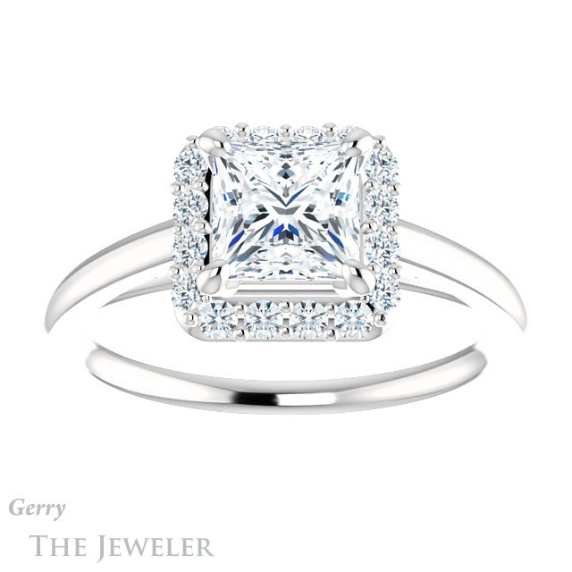Princess Cut Forever One Moissanite Engagement Ring #GTJ1151-square-fo-w 1 Princess Cut Forever One Moissanite Engagement Ring #GTJ1151-square-fo-w