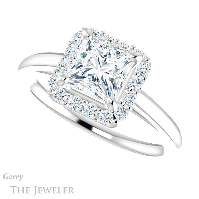 Princess Cut Forever One Moissanite Engagement Ring #GTJ1151-square-fo-w 5 Princess Cut Forever One Moissanite Engagement Ring #GTJ1151-square-fo-w