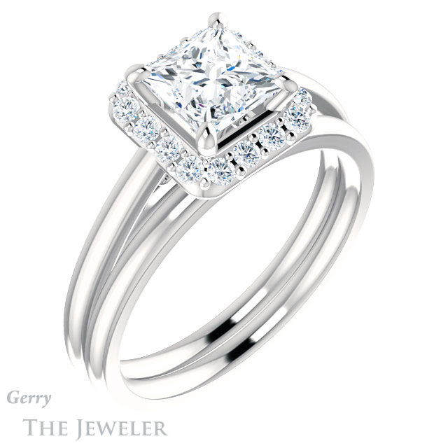 Princess Cut Forever One Moissanite Engagement Ring #GTJ1151-square-fo-w 6 Princess Cut Forever One Moissanite Engagement Ring #GTJ1151-square-fo-w