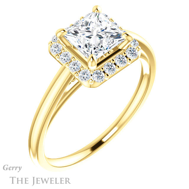 Princess Cut Forever One Moissanite Engagement Ring #GTJ1151-square-fo-y