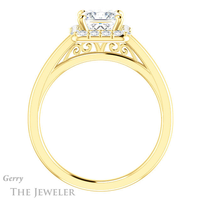 Princess Cut Forever One Moissanite Engagement Ring #GTJ1151-square-fo-y