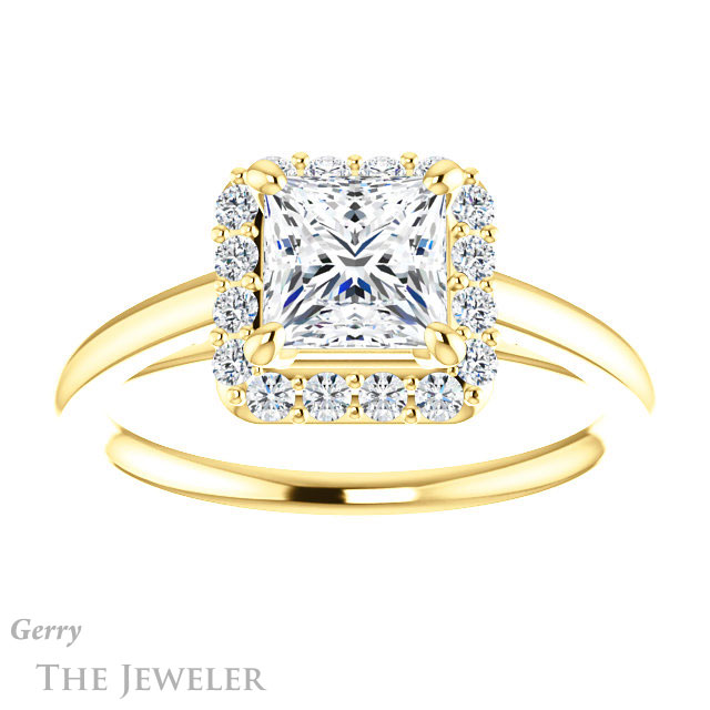 Princess Cut Forever One Moissanite Engagement Ring #GTJ1151-square-fo-y