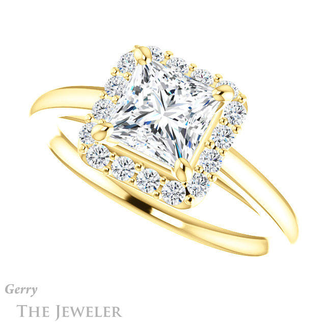 Princess Cut Forever One Moissanite Engagement Ring #GTJ1151-square-fo-y