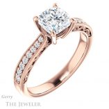 Cushion Cut Forever One Moissanite Engagement Ring #GTJ1152-cushion-fo-r 4 Cushion Cut Forever One Moissanite Engagement Ring #GTJ1152-cushion-fo-r