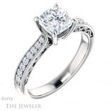 Cushion Cut Forever One Moissanite Engagement Ring #GTJ1152-cushion-fo-w