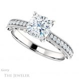 Cushion Cut Forever One Moissanite Engagement Ring #GTJ1152-cushion-fo-w
