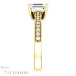 Emerald Cut Forever One Moissanite Engagement Ring #GTJ1152-emerald-fb-y 3 Emerald Cut Forever Brilliant Moissanite Engagement Ring #GTJ1152-emerald-fb-y