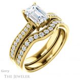 Emerald Cut Forever One Moissanite Engagement Ring #GTJ1152-emerald-fb-y 6 Emerald Cut Forever Brilliant Moissanite Engagement Ring #GTJ1152-emerald-fb-y