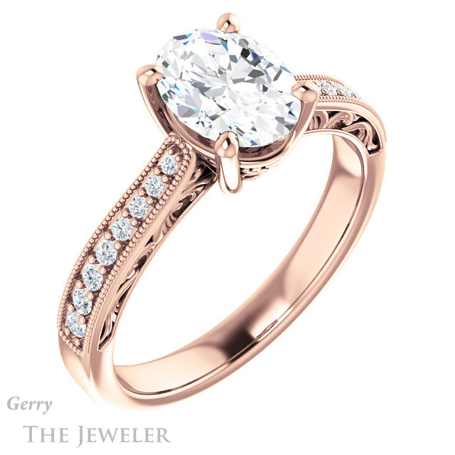 Oval Shaped Forever One Moissanite Engagement Ring #GTJ1152-oval-fo-r 4 Oval Shaped Forever One Moissanite Engagement Ring #GTJ1152-oval-fo-r