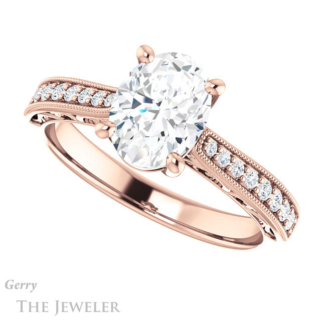 Oval Shaped Forever One Moissanite Engagement Ring #GTJ1152-oval-fo-r 5 Oval Shaped Forever One Moissanite Engagement Ring #GTJ1152-oval-fo-r